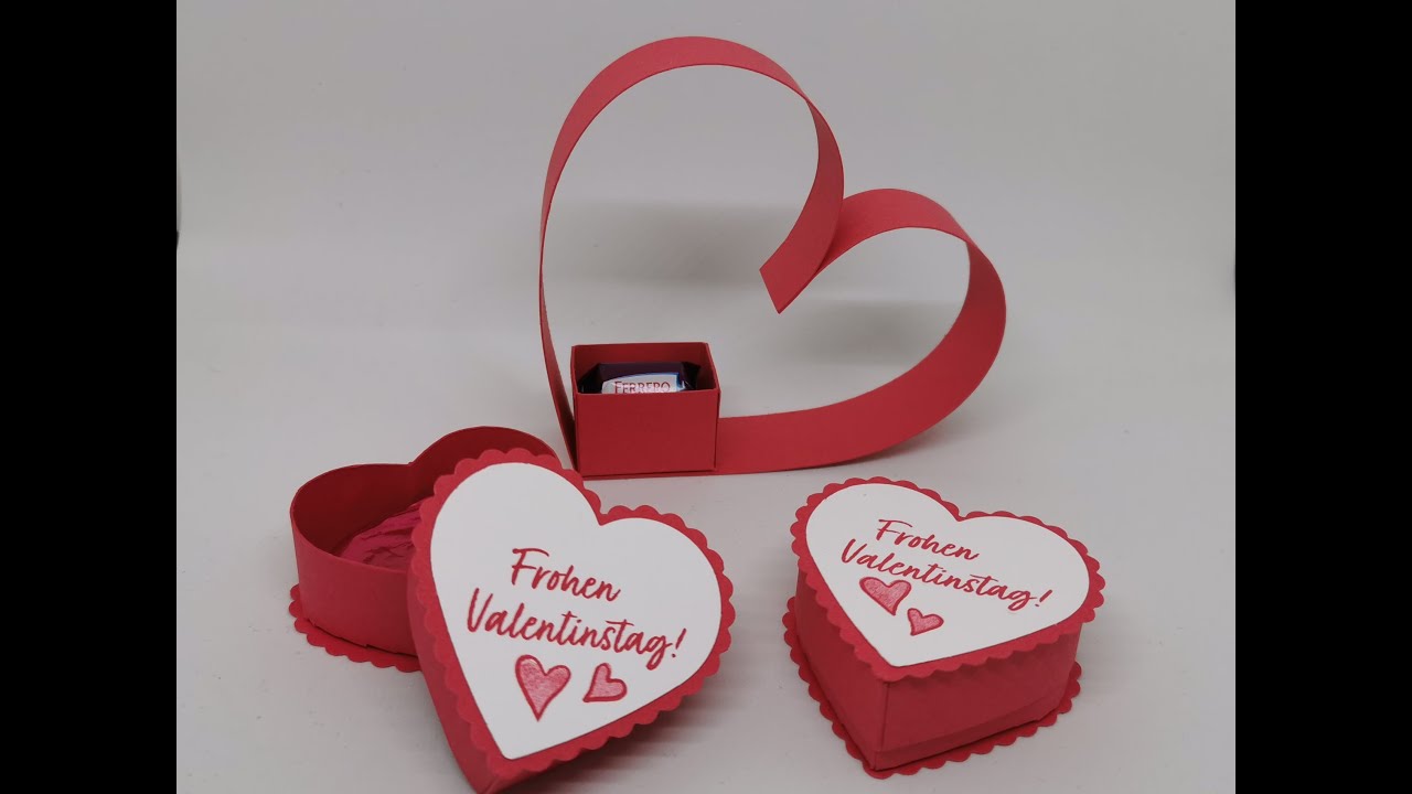 Valentinsideen: Herzschachtel mit dem Stampin' Up! Stanzenpaket Herzen und Herzdeko bzw Herzgoodie