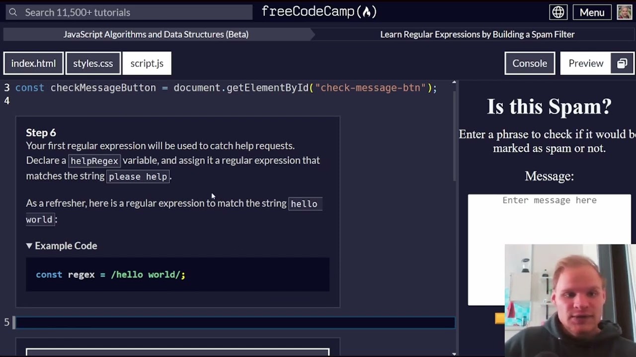 Learn Regular Expressions by Building a Spam Filter | FreeCodeCamp