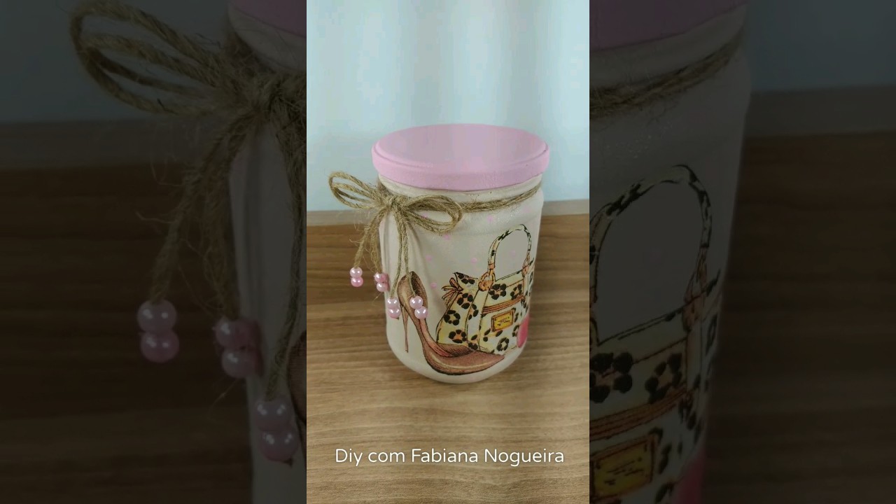 Pote de Vidro Decorado ❤️