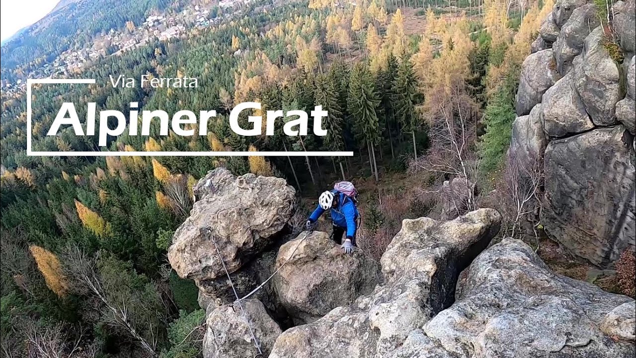 Klettertour am Klettersteig Alpiner Grat im Zittauer Gebirge
