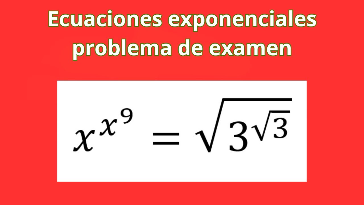 Resuelve esta ecuación exponencial si te gusta el álgebra