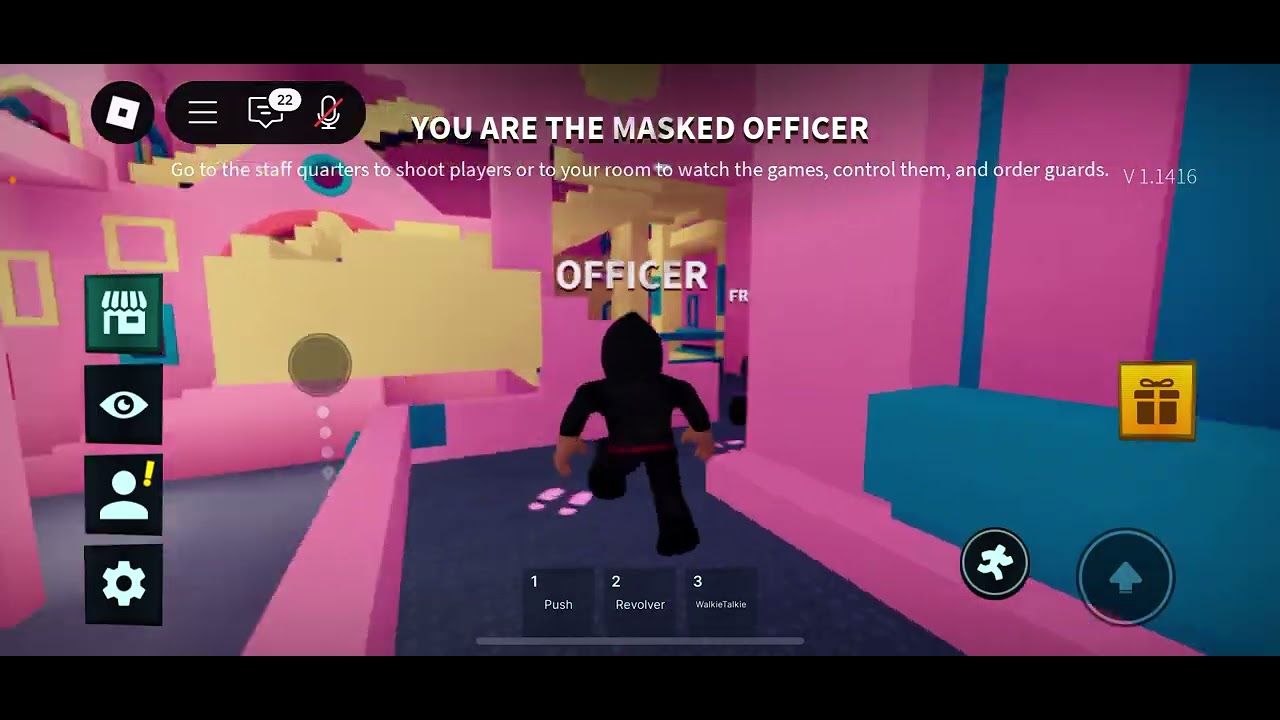 Playing as the masked officer in Roblox squid game