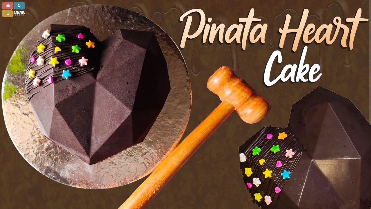 Pinata Heart Cake | Best and Easy Pinata Cake With Surprise | Easy Smash Cake | पिनाटा केक