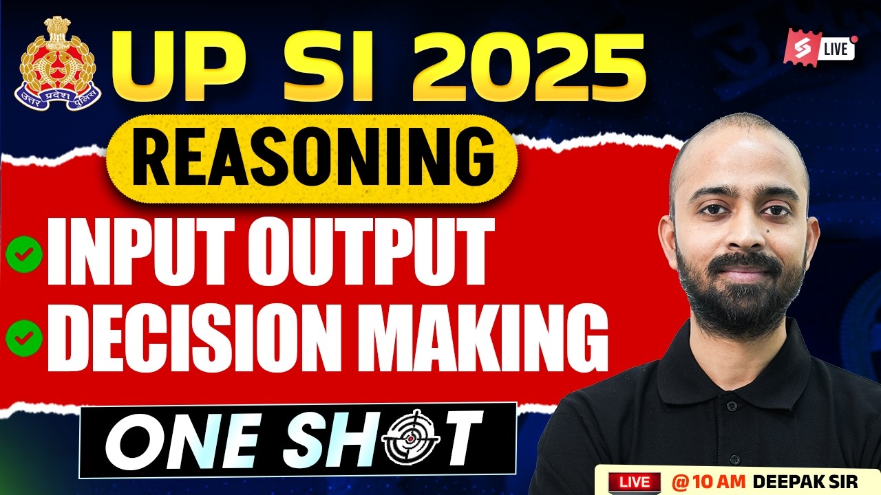 UPSI Reasoning Marathon Class | UP SI Reasoning Practice Set | UP Reasoning by Deepak Sir | Testbook