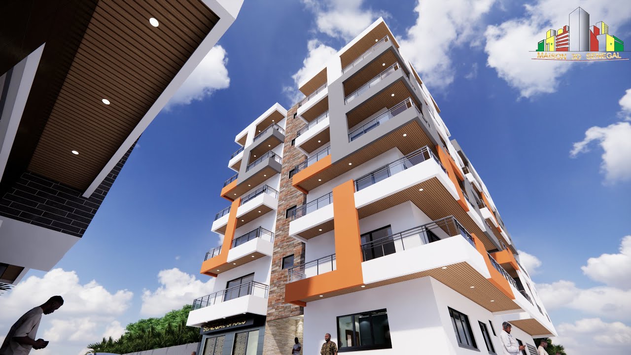 Animation 3D Projet R+5 #Dakar  #Mbour #Senegal #maison #300m² #maison 3d SENEGAL