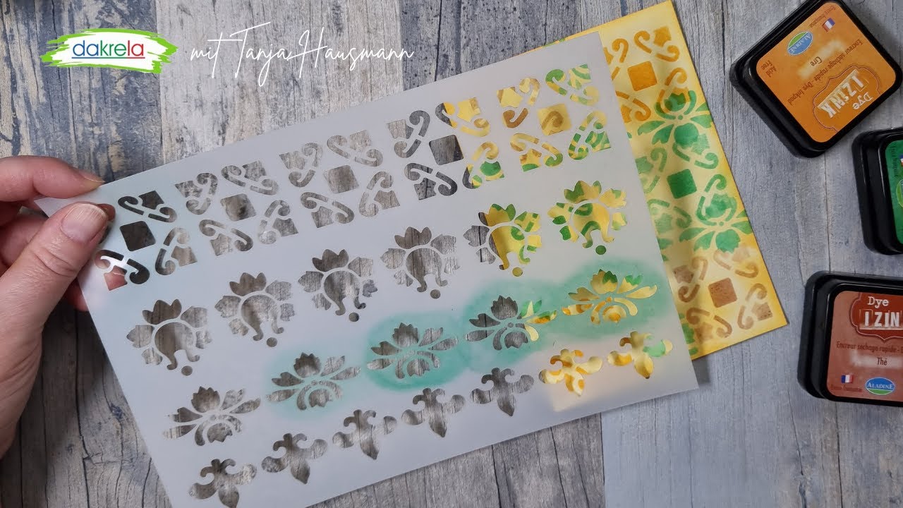 Anleitung - KARTEN Hintergrund mit einer Schablone gestalten 🍁 DIY