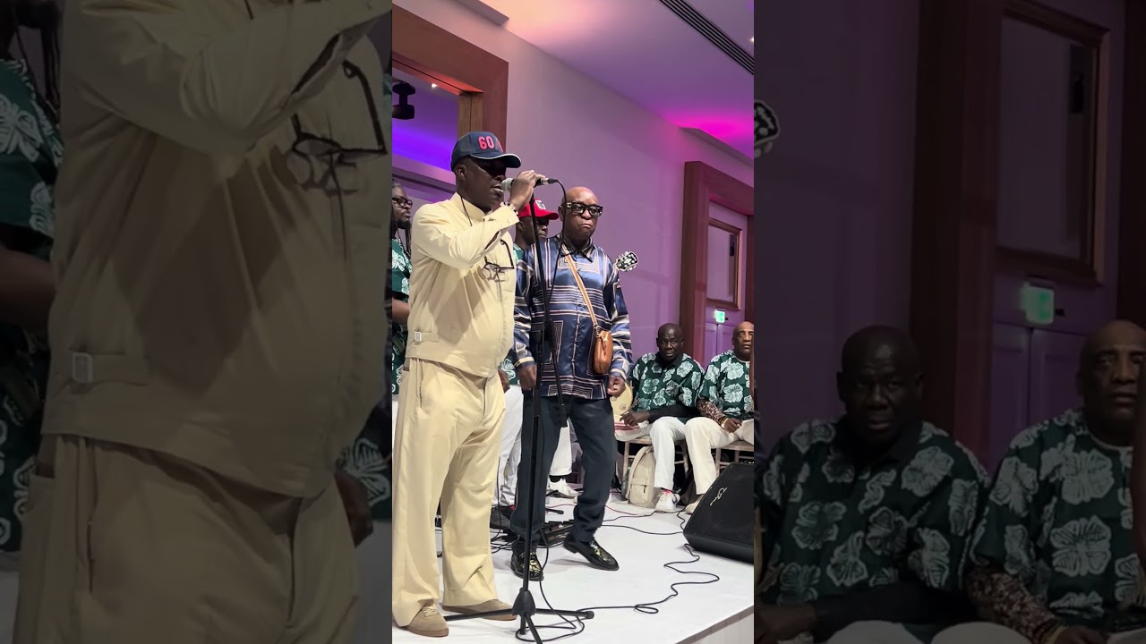 Kwam 1 performs oldies at the Independence Party with King Wasiu Ayinde in London