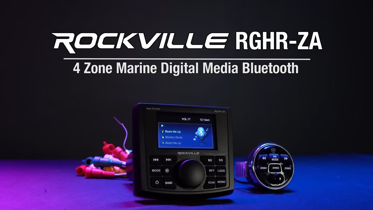 All About Your Rockville RGHR-ZA 4 Zone Marine Gauge Hole Receiver Bluetooth App Control+Remote