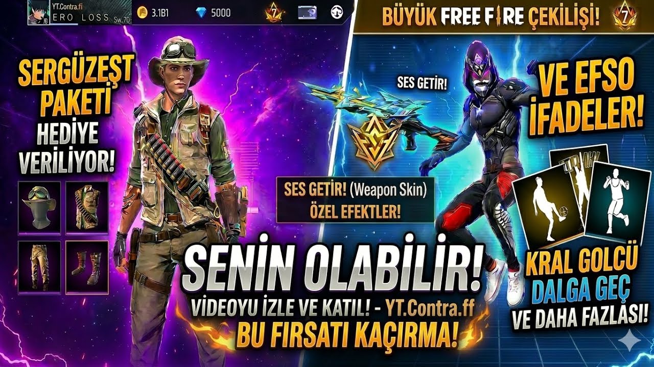 FREE FIRE BÜYÜK ÇEKİLİŞ! 🔥 Sergüzeşt Paketi & Efso İfadeleri Kaçırmayın! (Free fire) 2026