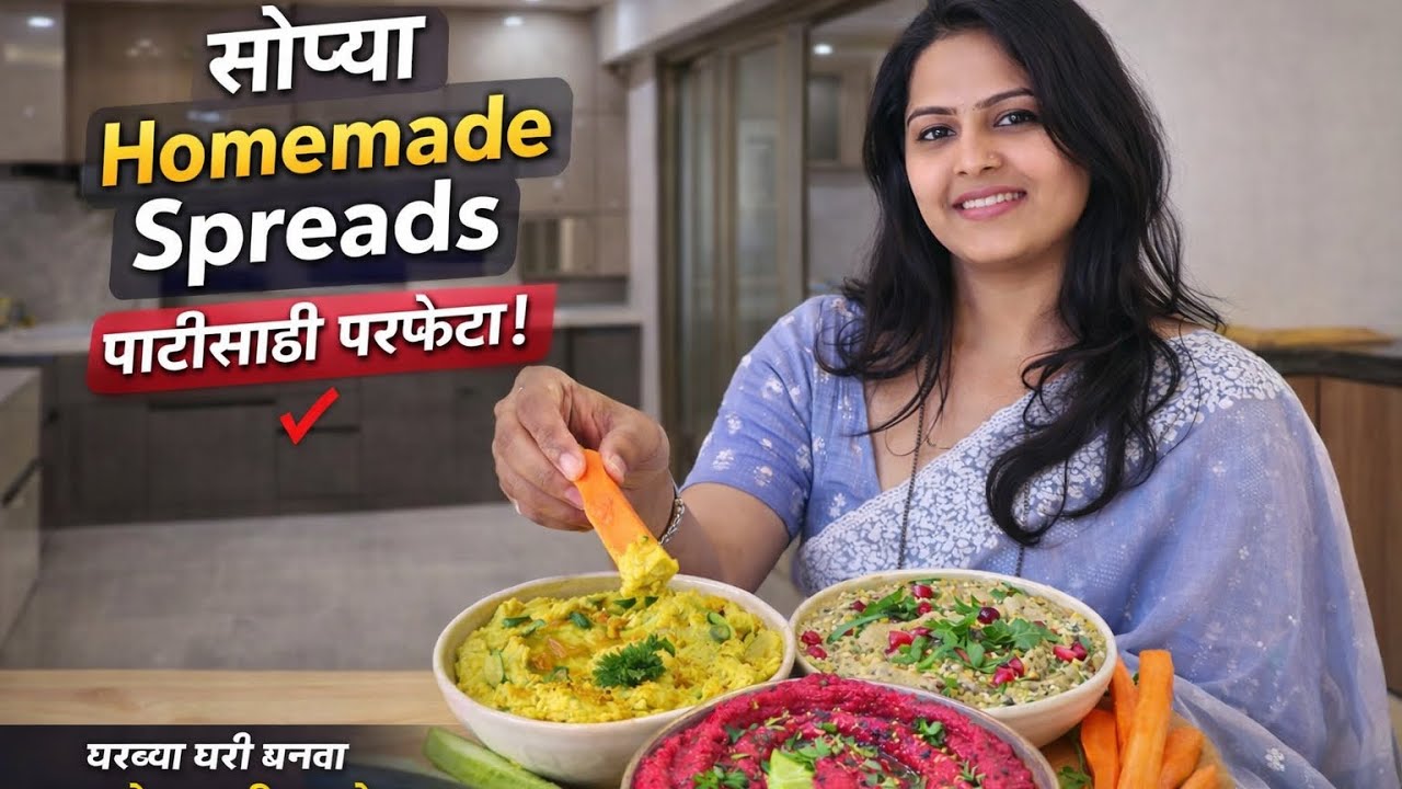 सोप्या Homemade Spreads – पार्टीसाठी, रोजच्या जेवणासाठी परफेक्ट घरच्या घरी बनवा Hummus स्प्रेड्स!