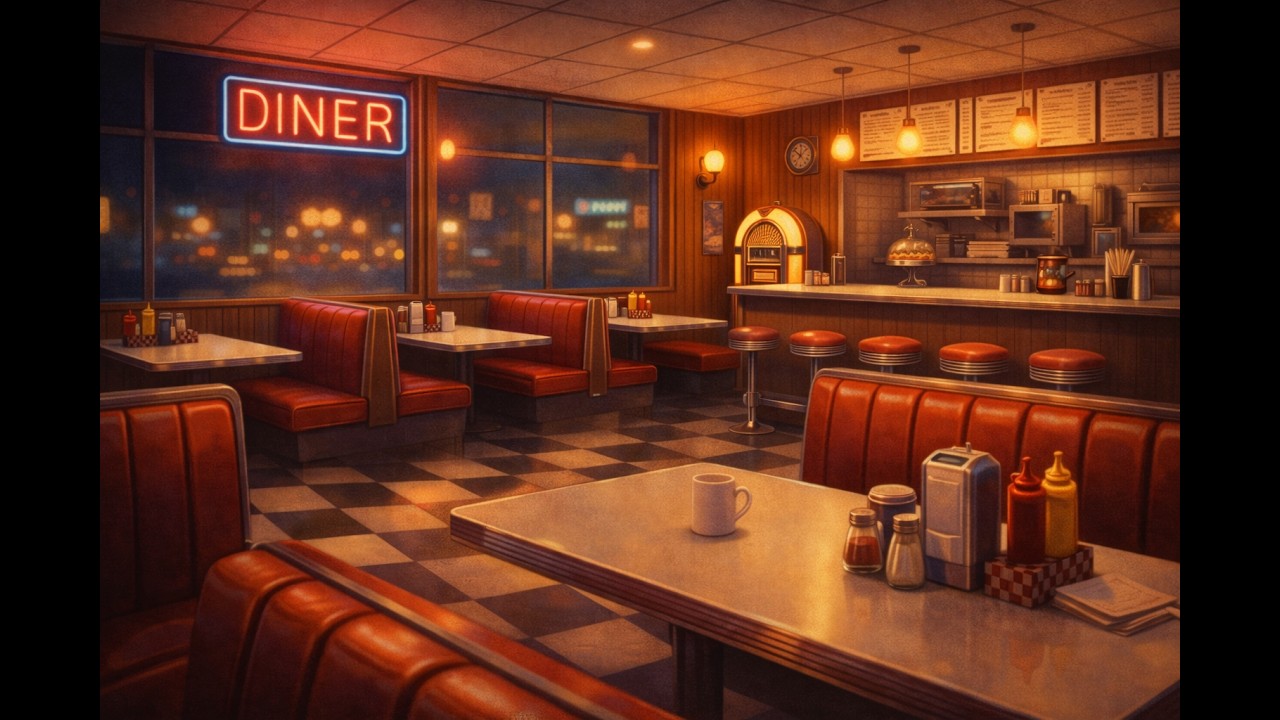 Cozy 1980s Diner Ambience 🍔 Retro Synth Music | 80s Nostalgia⎜The Neon Cassette