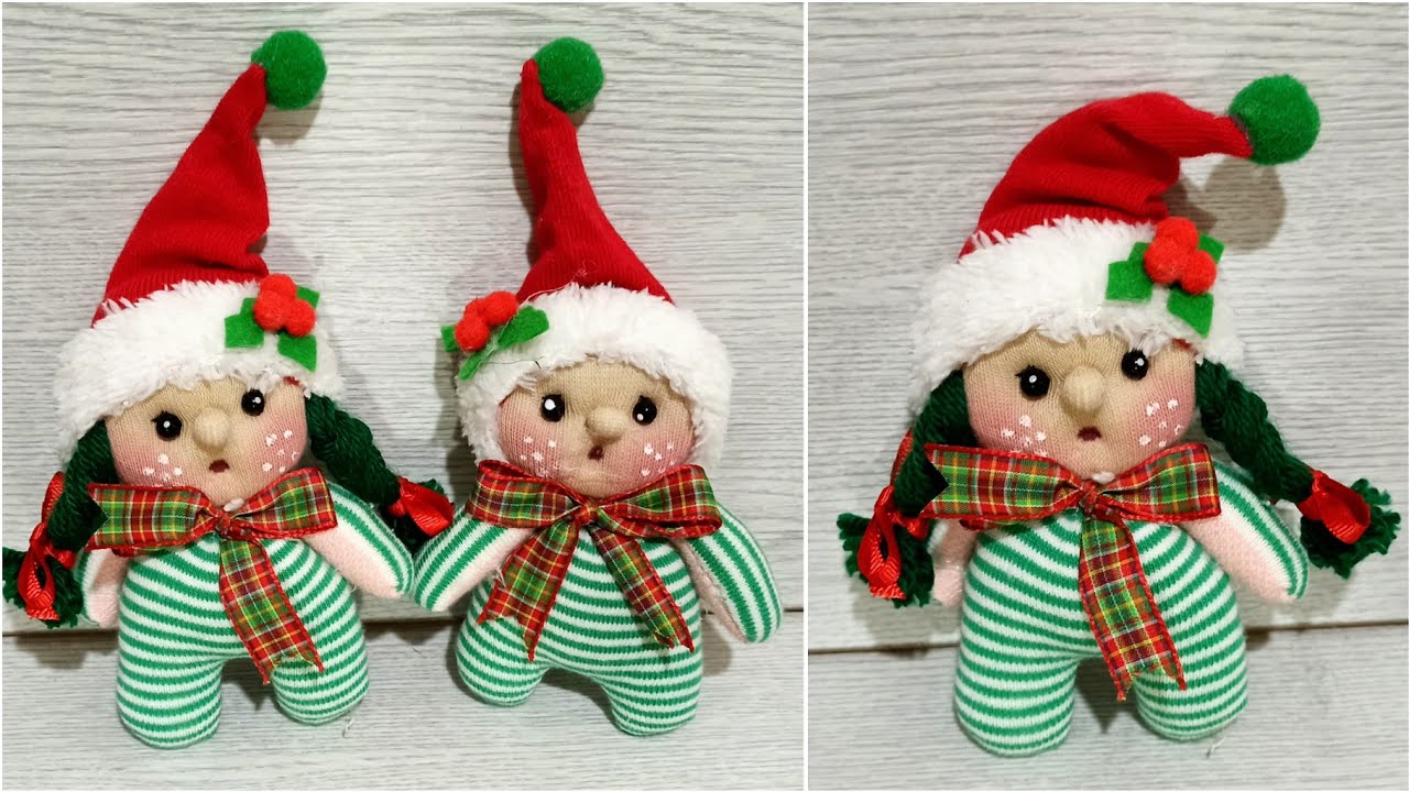 🧦ÇORAPTAN MİNİ BEBEK YAPIMI 🧦-(YENİ YIL BEBEKLERİ)-🧦MINI BABY MADE FROM SOCKS 🧦-(NEW YEAR BABIES)
