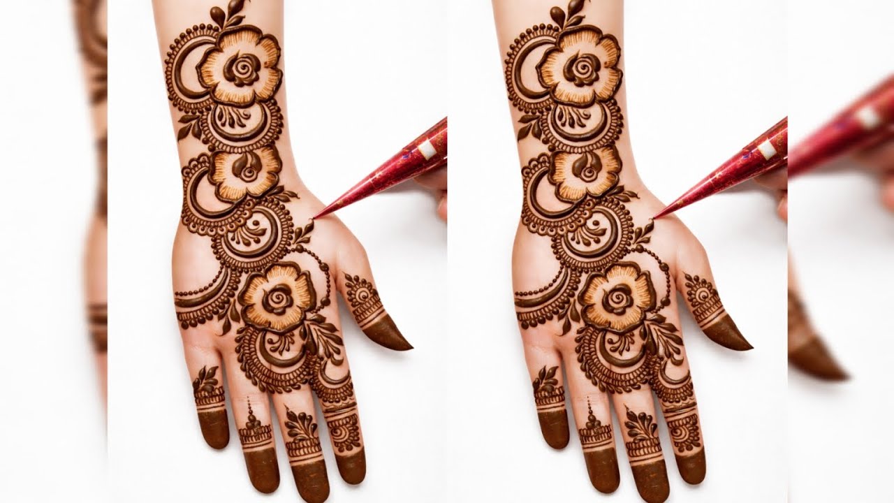 Front Hand Simple and Beautiful Mehndi Design 🥰💖 #mehndi #mehndidesign #letestvideo. 
