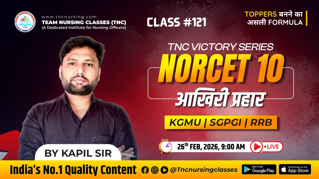 TNC VICTORY Series # 121 Norcet, SGPGI || By TNC Kapil Sir || Quality Content Guarantee! #tncnursing