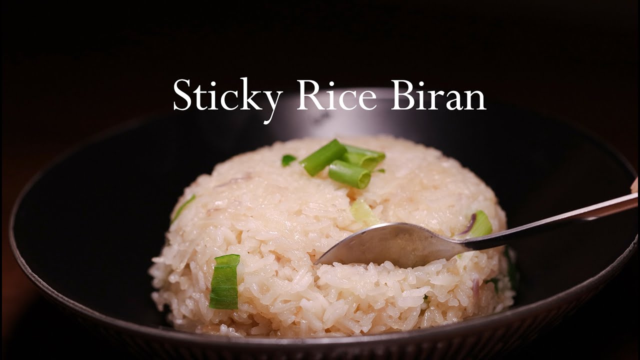 3 ingredient Sticky Rice Biran | Fried Sticky Rice Recipe | ASMR Cooking [ no music ]