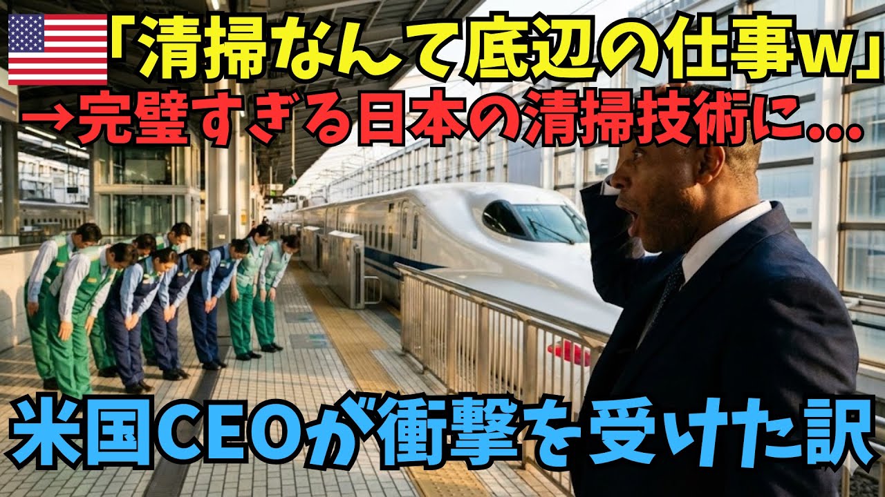 【海外の反応】アメリカ人CEO『清掃なんて底辺の仕事だ』→日本の新幹線で目撃した奇跡の7分間清掃に絶句