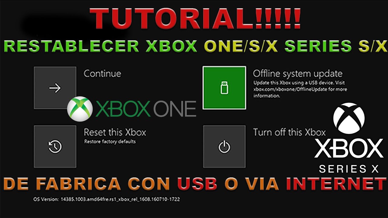 RESTABLECER XBOX ONE/SERIES X-S DE FABRICA VARIOS METODOS