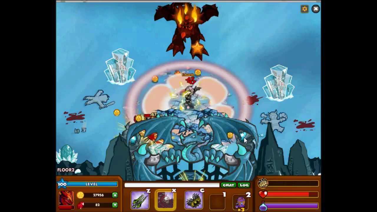 Dungeon Rampage Level 100 Dragon Knight Soloing Ice Dragon