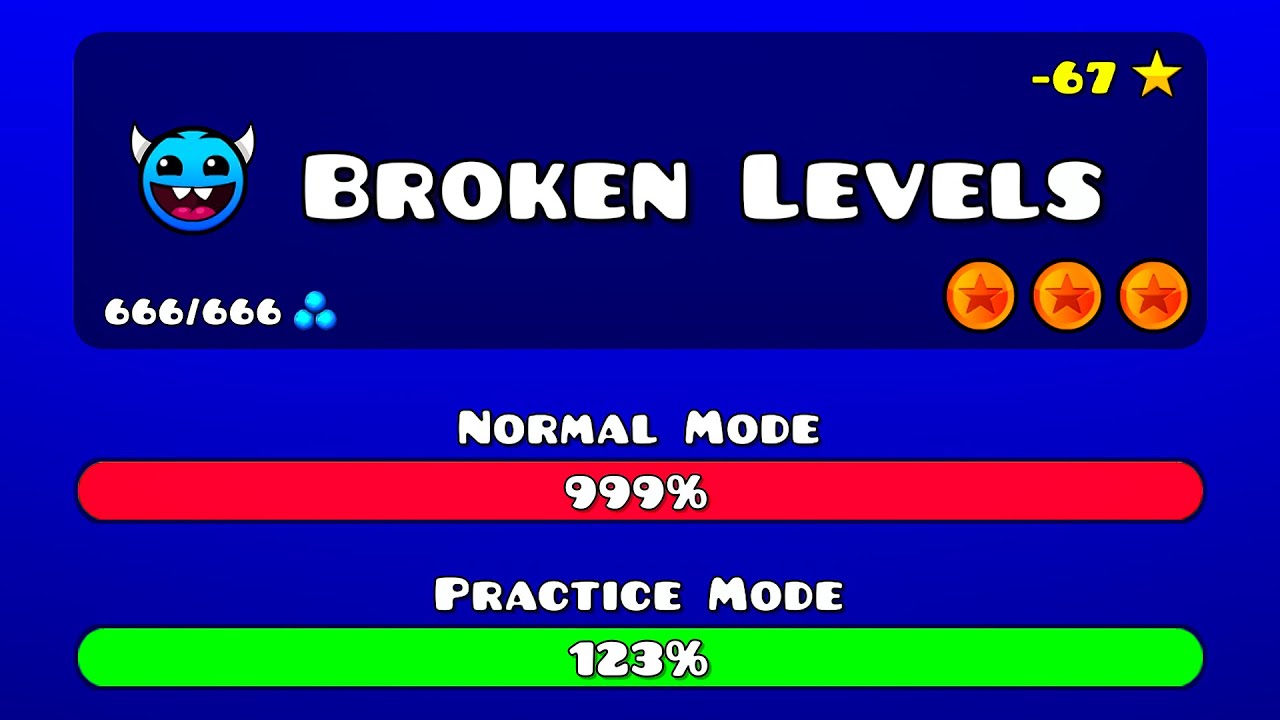 Broken Levels in Geometry Dash!