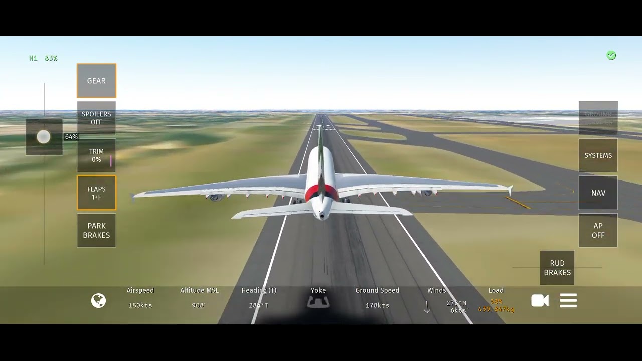 LANDING A380 EMIRATES  in DELHI INTERNATIONAL AIRPORT ..........