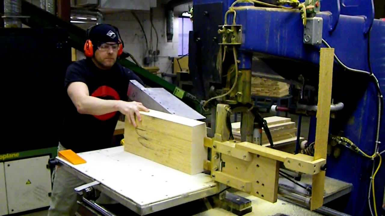 Cutting guitar tops at Larrivée Guitars