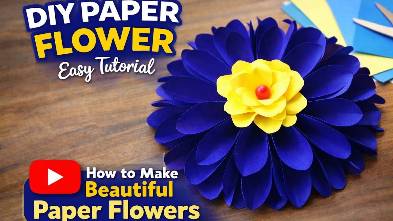 Easy DIY Paper Flower 🌸 | Beautiful Handmade Craft Idea| trendy craft world 
