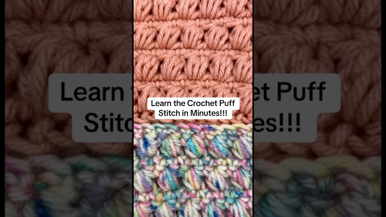 Learn how to crochet the Puff Stitch 🧶 Easy step-by-step crochet tutorial for beginners #crochet