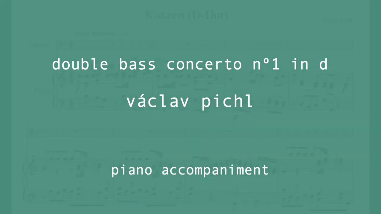 Pichl Double Bass Concerto nº 1. PIANO ACCOMPANIMENT