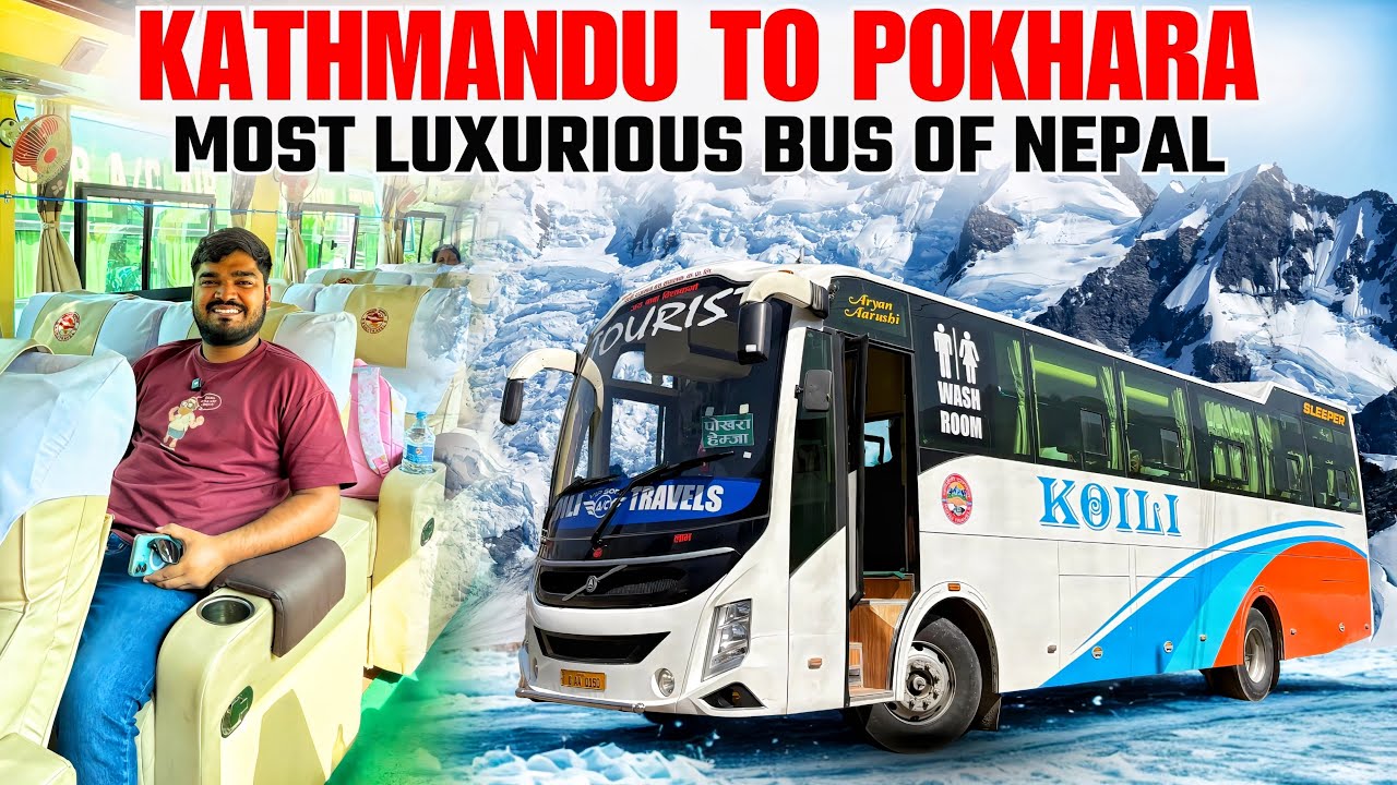 Kathmandu to Pokhara in Nepal’s Most Luxurious Bus | Zostel Pokhara Stay + Sarangkot Cable Car
