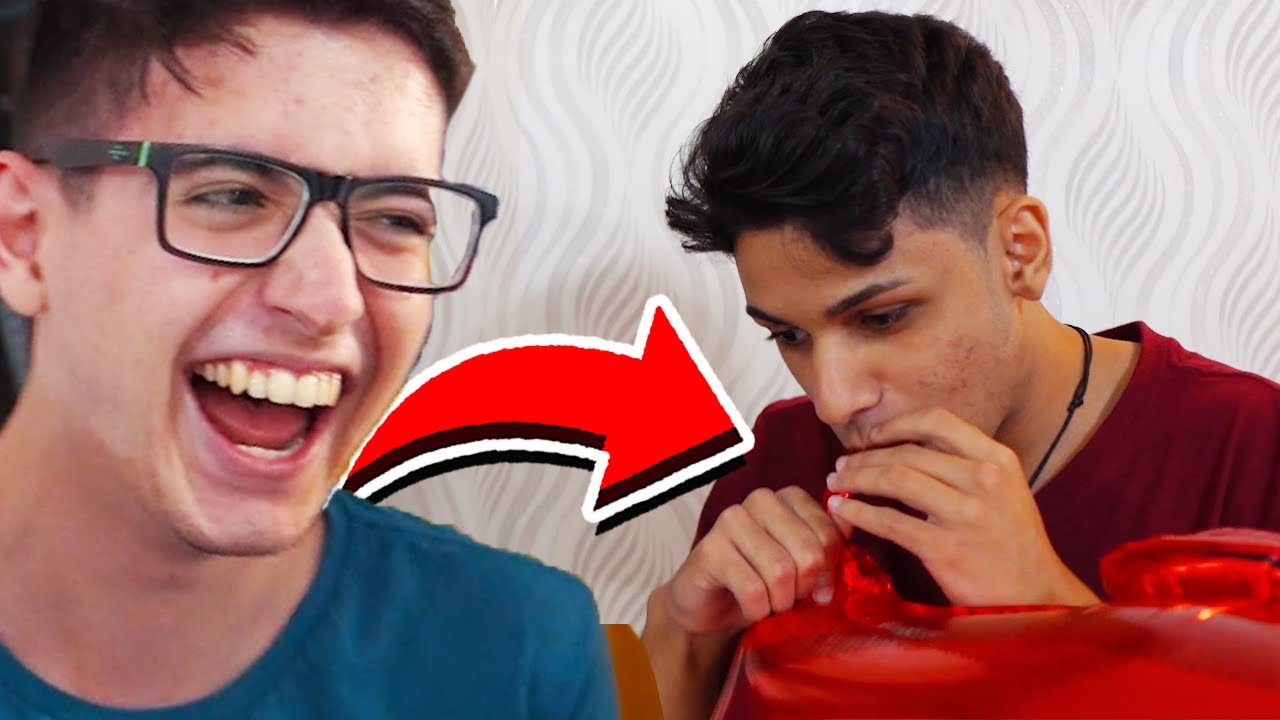 TROLLEI YOUTUBERS COM GÁS HÉLIO