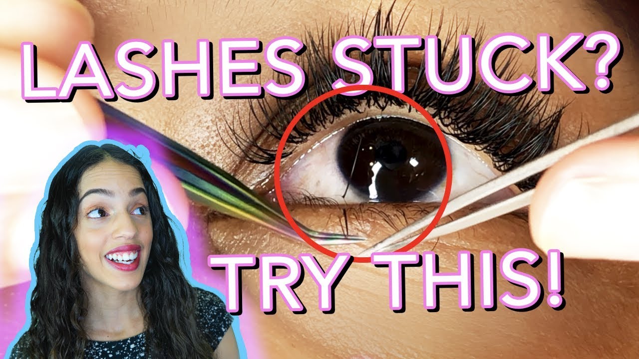 UNSTICKING EXTENSIONS FROM BOTTOM LASHES