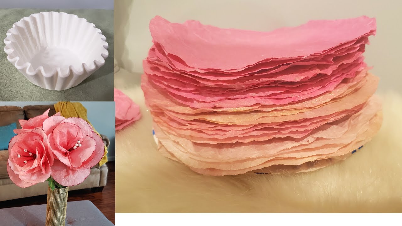 Como pintar filtro de cafe para hacer flores