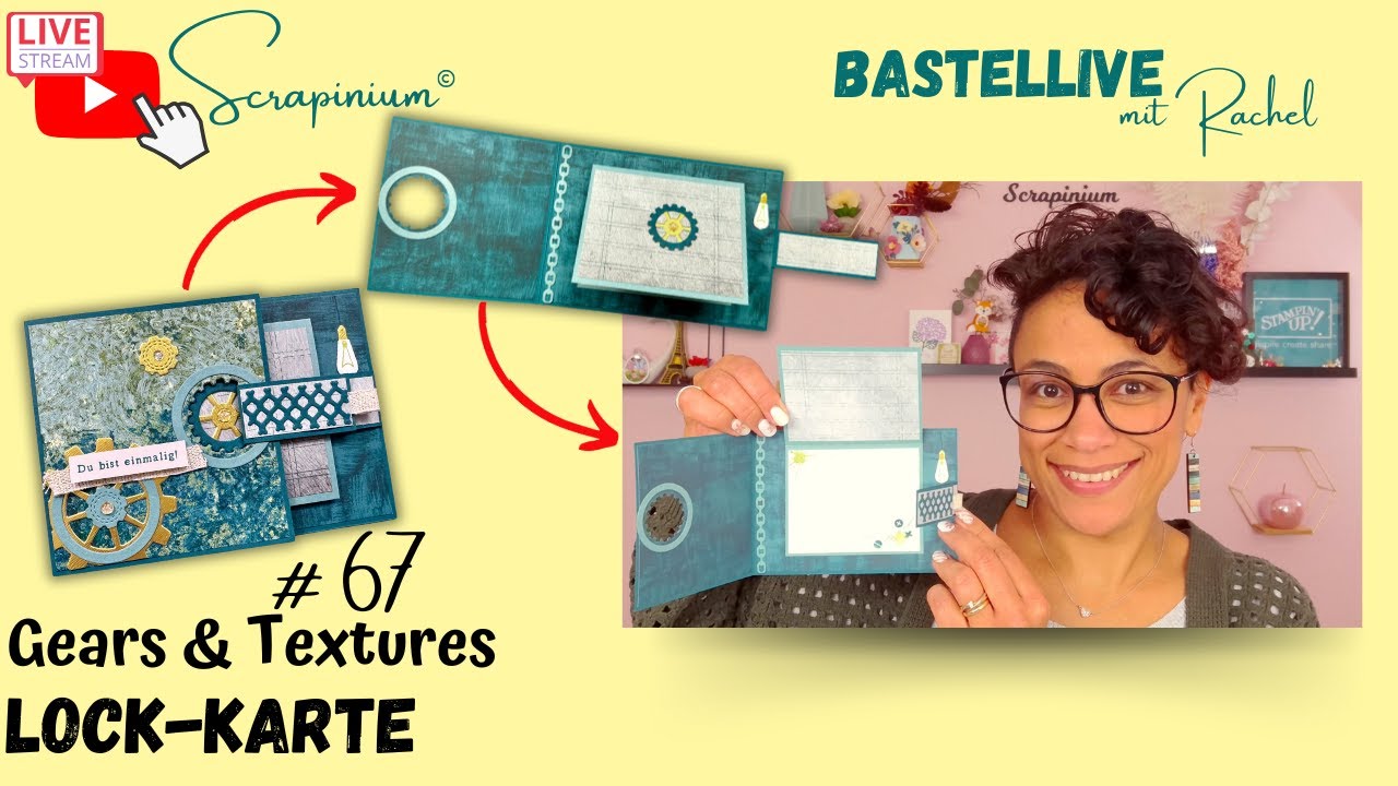 Lock-Karte - Gears & Textures Stampin’ Up - Bastellive Nr 67
