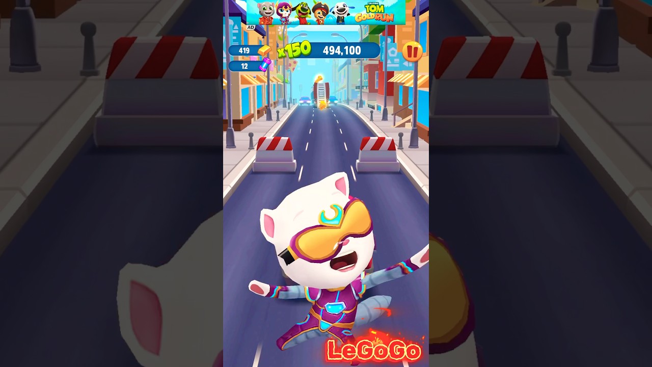 Talking Cyber Angela's Funniest Fail Ever! 🤖😂 | Talking Tom Gold Run Shorts