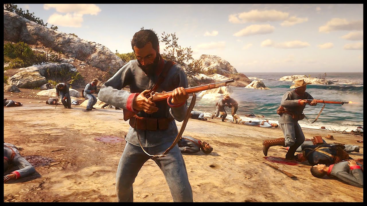 Red Dead Redemption 2 - Cuban Army VS US Army - NPC Wars