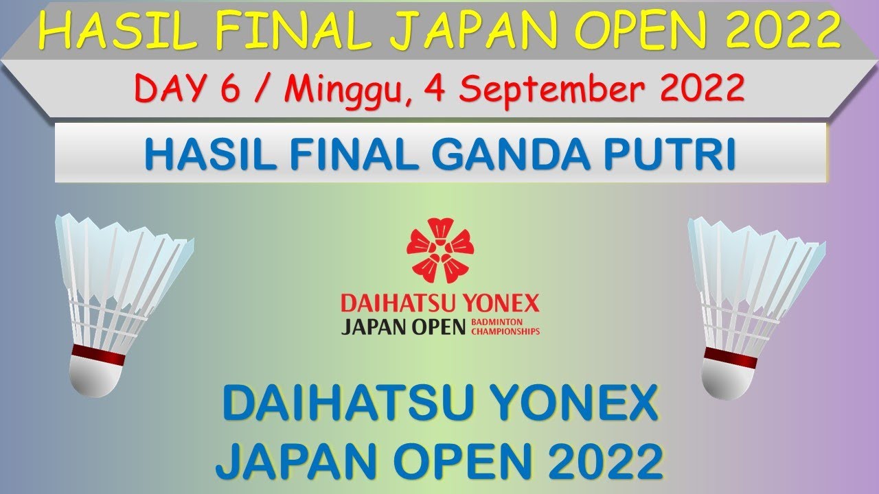 Hasil Final Japan Open 2022│Day 6 Partai Pertama│Jeong Na Eun / Kim Hye Jeong Juara Japan Open 2022│