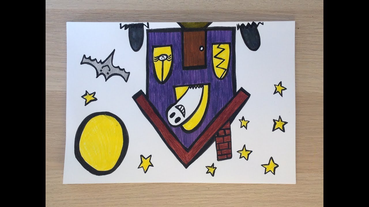 How to draw a haunted house ✏️ Halloween drawings