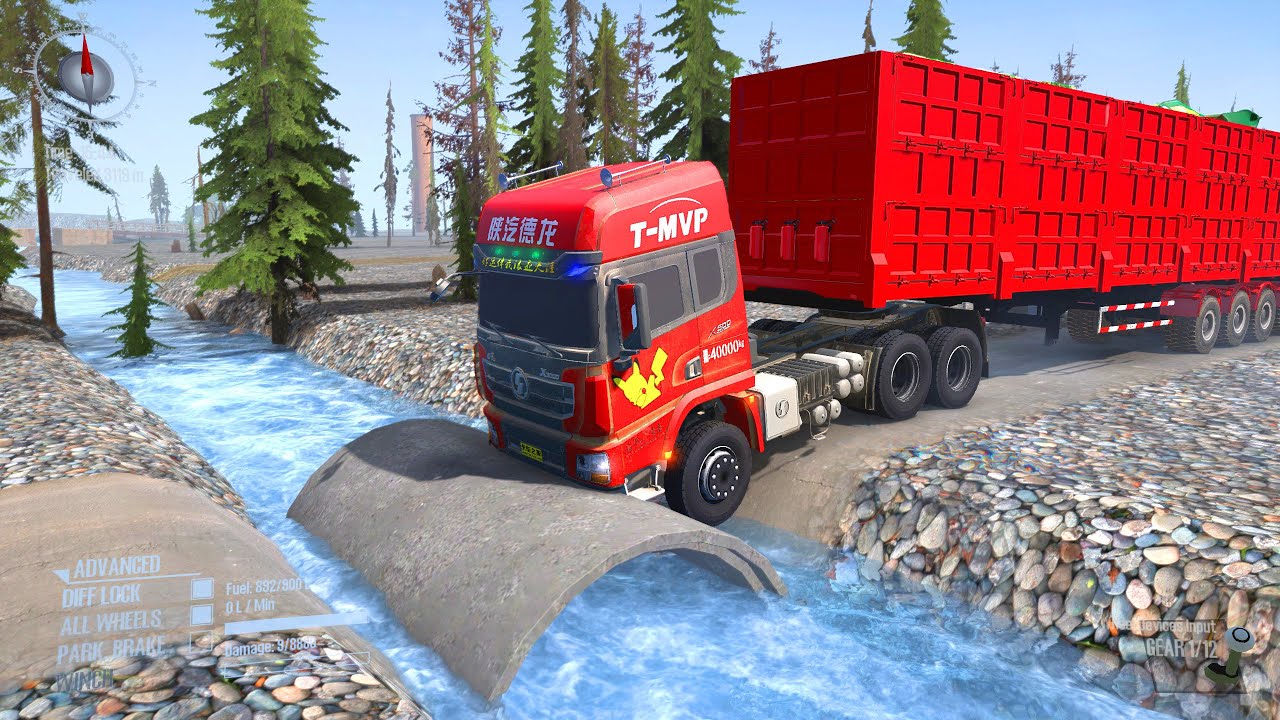 Spintires: mudrunner Truck vs Extreme Broken Road gameplay Game Daily164 #mudrunner