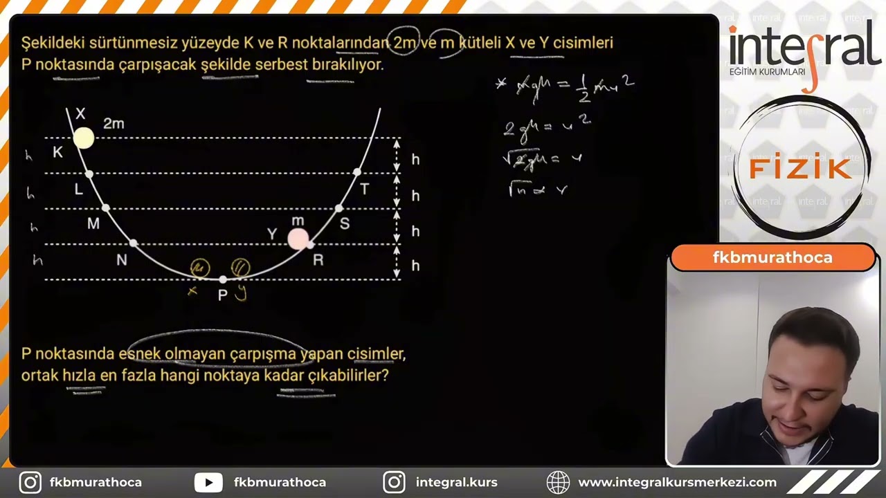 YKS AYT FİZİK Momentum Korunumu - Esnek Olmayan Çarpışmalar
