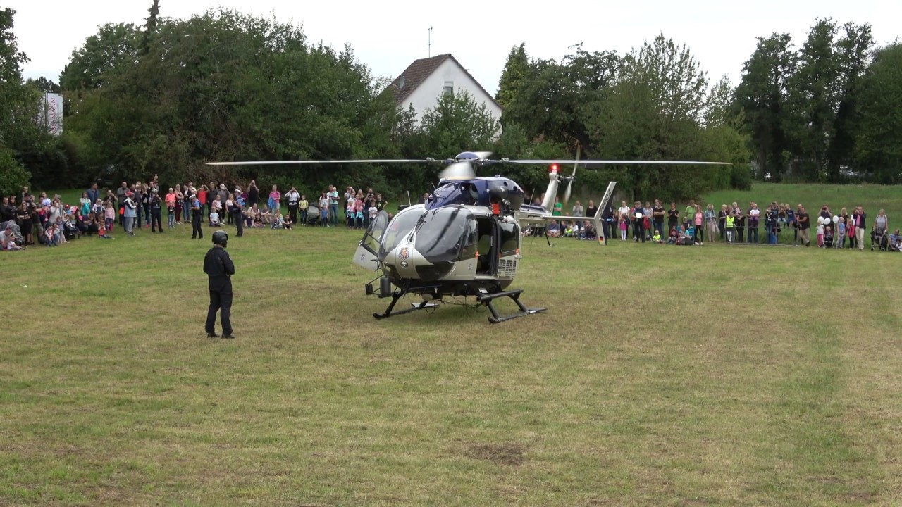 [Hubschrauber Start] Polizeifliegerstaffel Hessen EC 145 IBIS1 Startet bei der Polizeischau