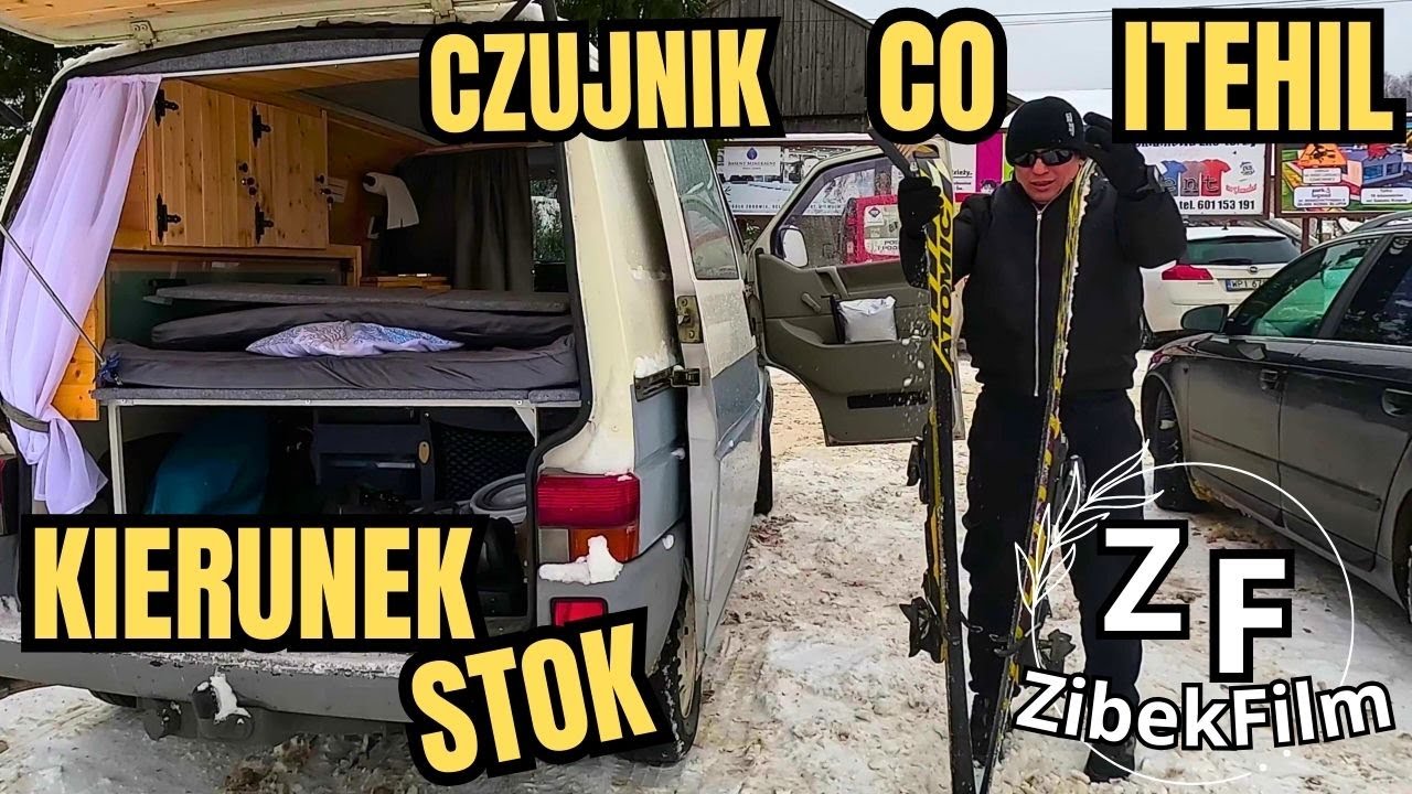 Zima w kamperze: Odśnieżanie dmuchawą?! Narty w Sabat Krajno Test czujnika czadu ITEHIL COdetector