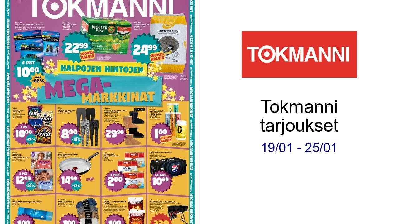 Tokmanni tarjoukset 19/01 - 25/01