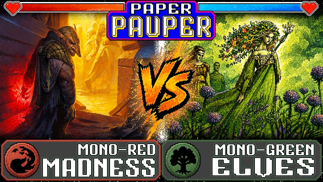 Моно-красное безумие против моно-зеленых эльфов | Матч в формате Paper Pauper | Бристольская лига...