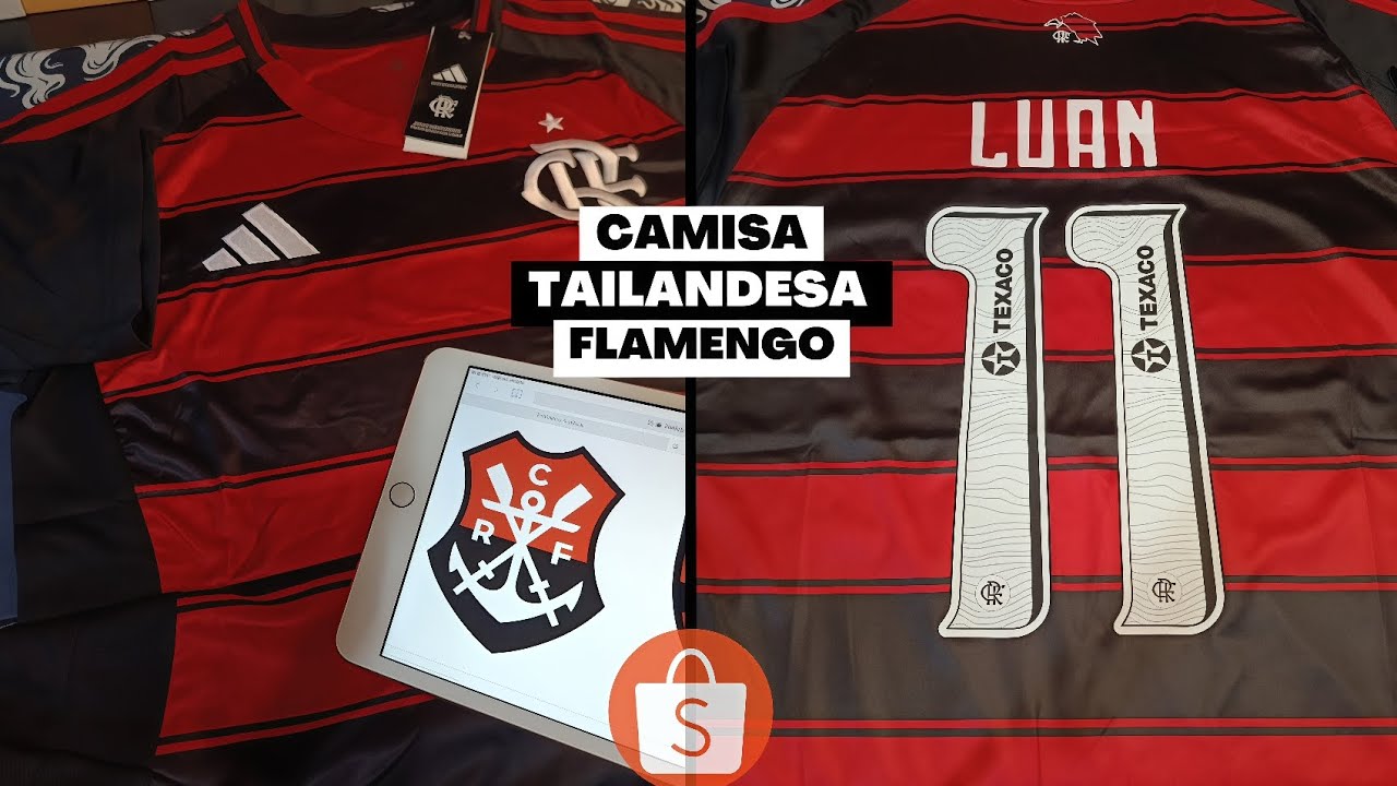 COMPREI A CAMISA TAILANDESA DO FLAMENGO NA SHOPEE. PERSONALIZADA. 
