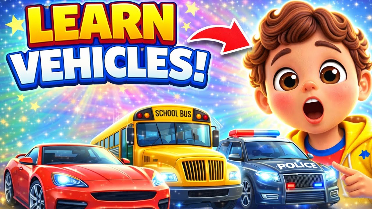 Vehicles Name for Kids | Learn Transport Vehicles for Toddlers and Preschool 