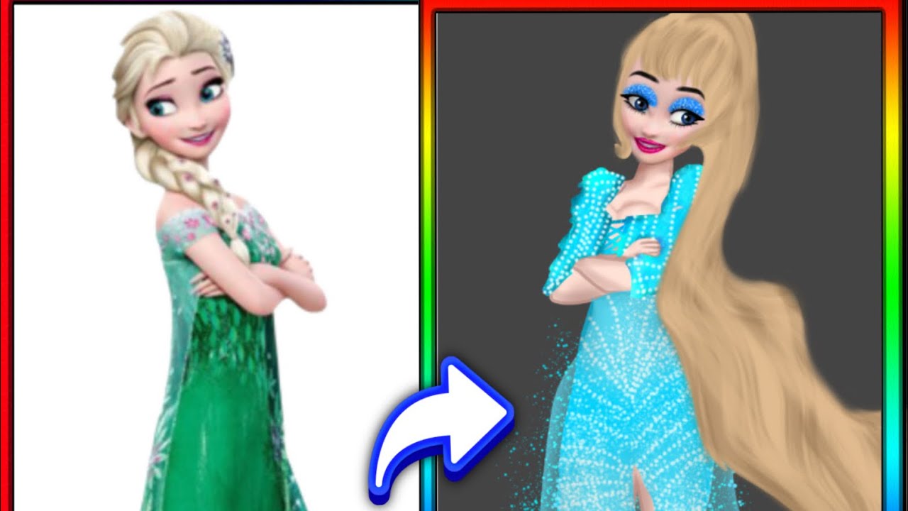 Glo glowing up Elsa and two princess ❤️🩷🩵🤩￼￼