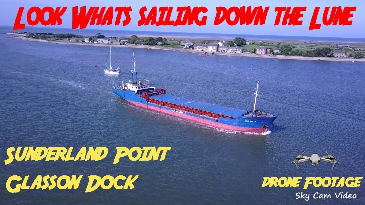⛴ Look what's sailing down the River Lune ⛴ ...Captured by drone...(Liva Greta Cargo Ship)