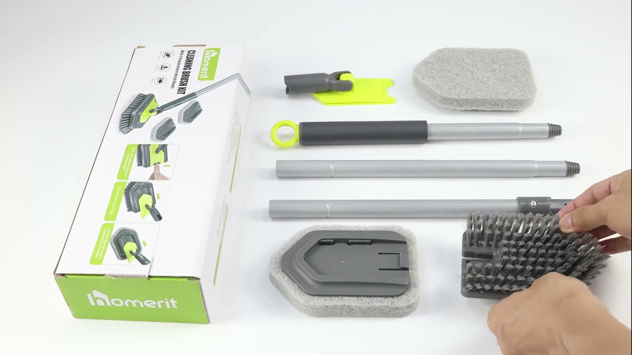 Tub Tile Scrubber Brush Kit with 3 Replacement Brush Heads