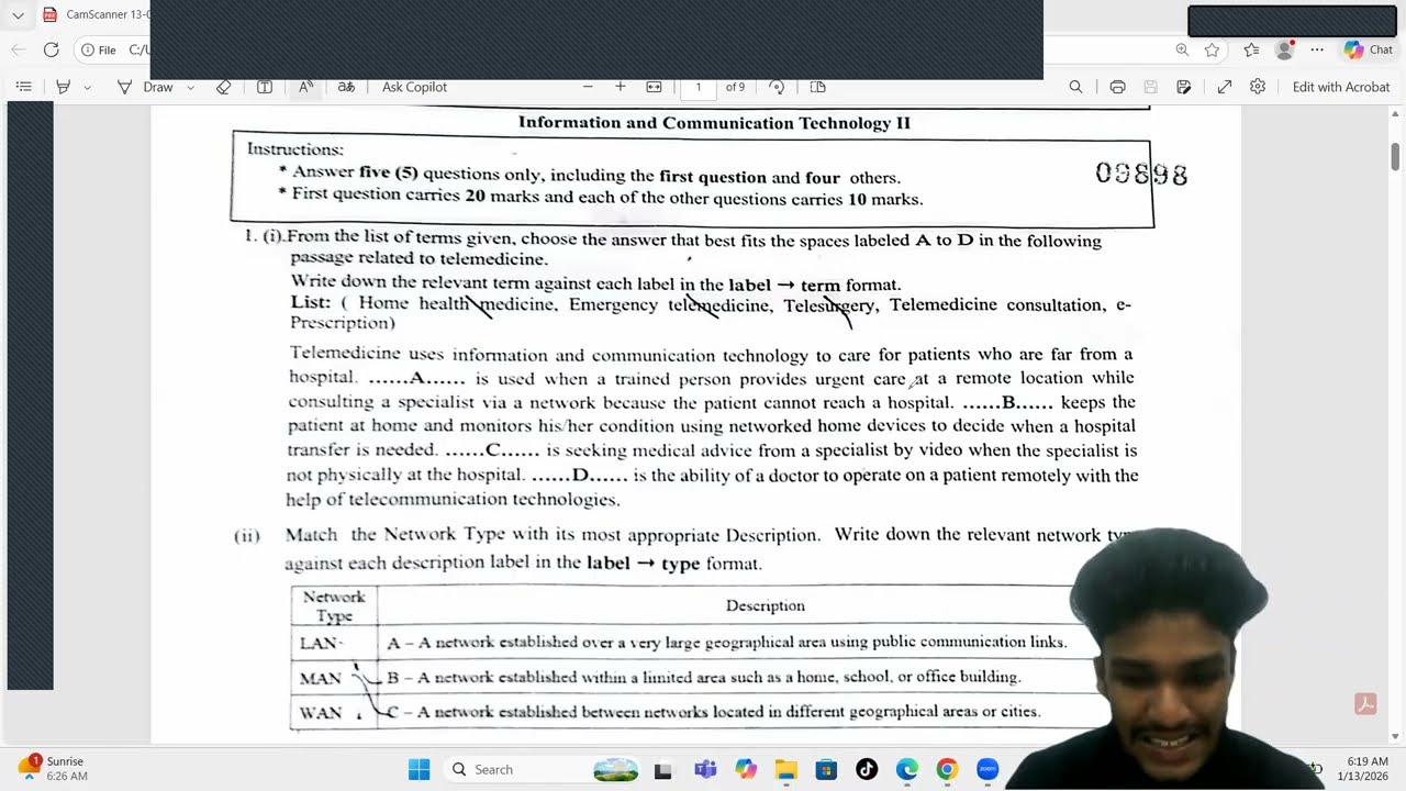 2025 (2026) ICT Western Province Paper 3rd term Test Part II