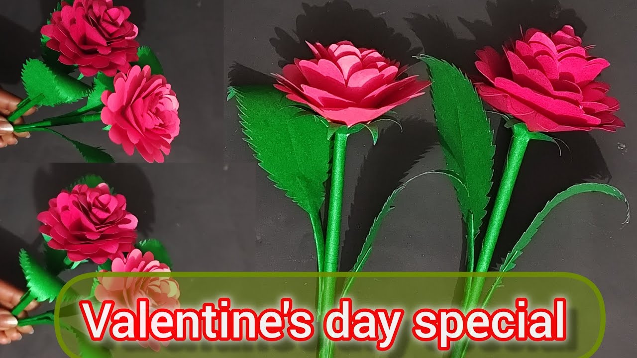 Valentine's day special/Paper craft/Paper Rose#diy #valentinesday #rose #craft #ytshorts #papercraft
